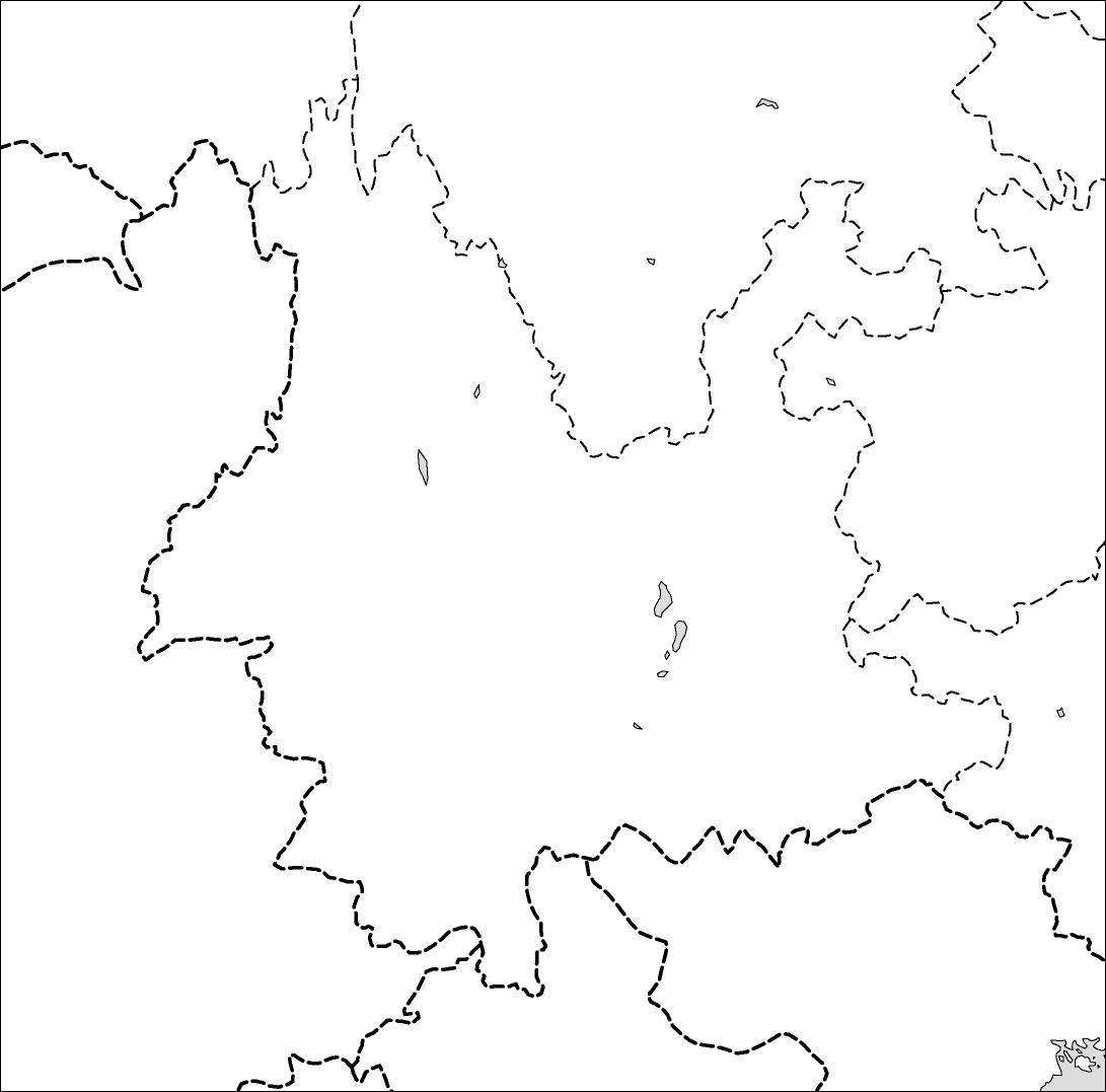 雲南省白地図のフリーデータの画像