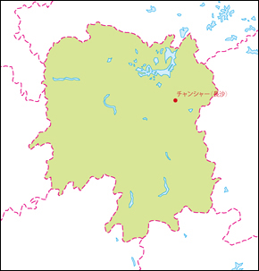 湖南省地図(省都あり)の小さい画像