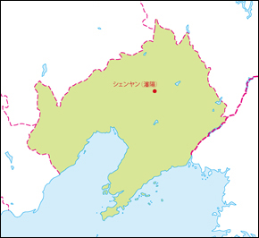 遼寧省地図(省都あり)の小さい画像