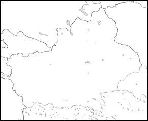 新疆ウイグル自治区白地図の小さい画像