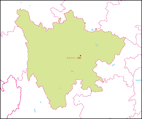 四川省地図(省都あり)の小さい画像