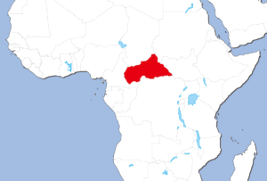 中央アフリカの地図