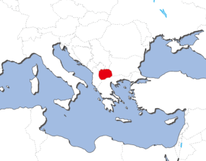 北マケドニアの地図