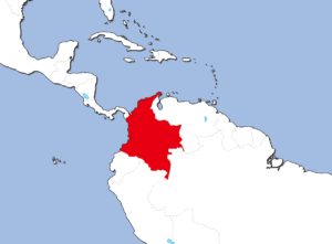コロンビアの地図
