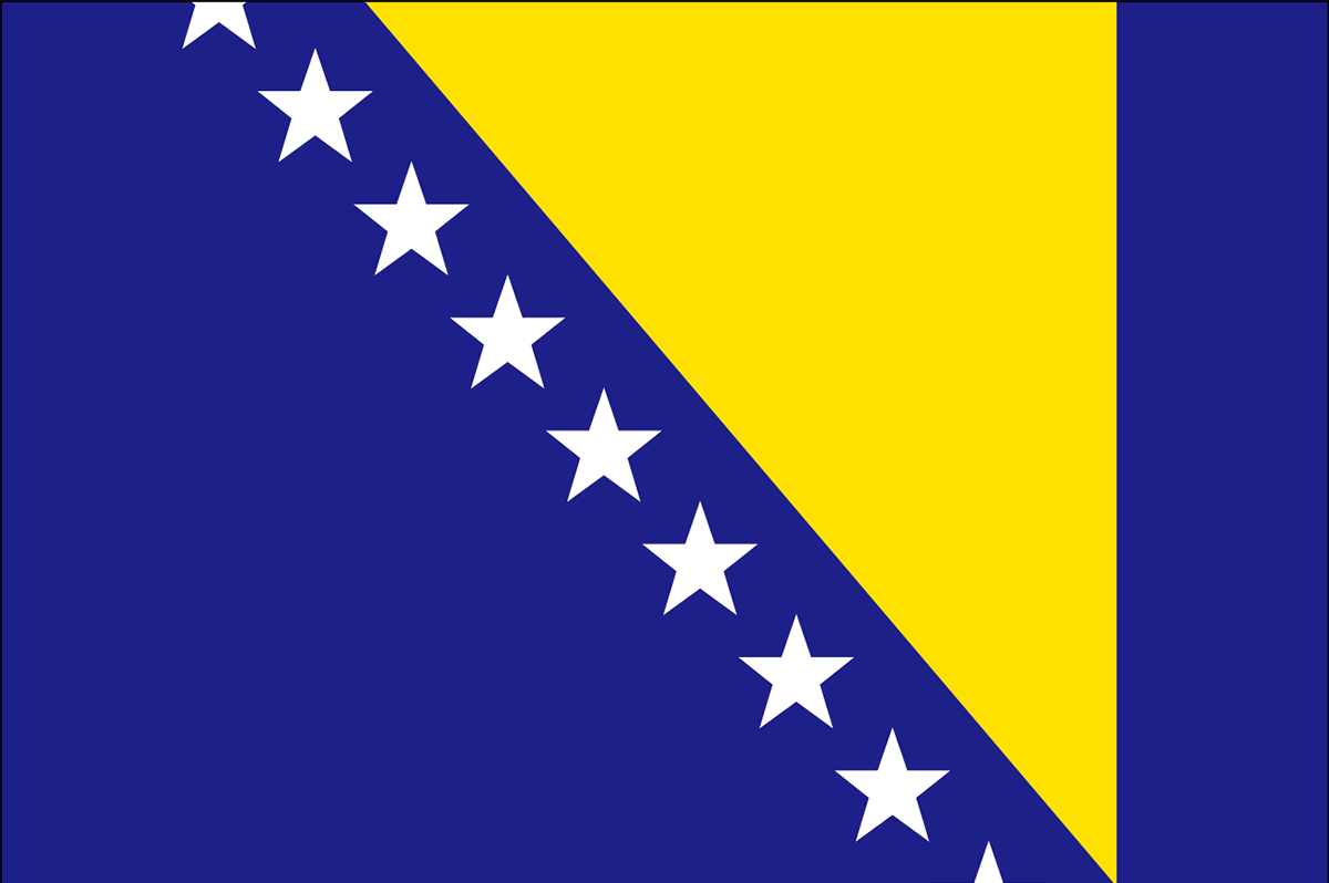 ボスニア ヘルツェゴビナの国旗 意味やイラストのフリー素材など 世界の国旗 世界の国旗