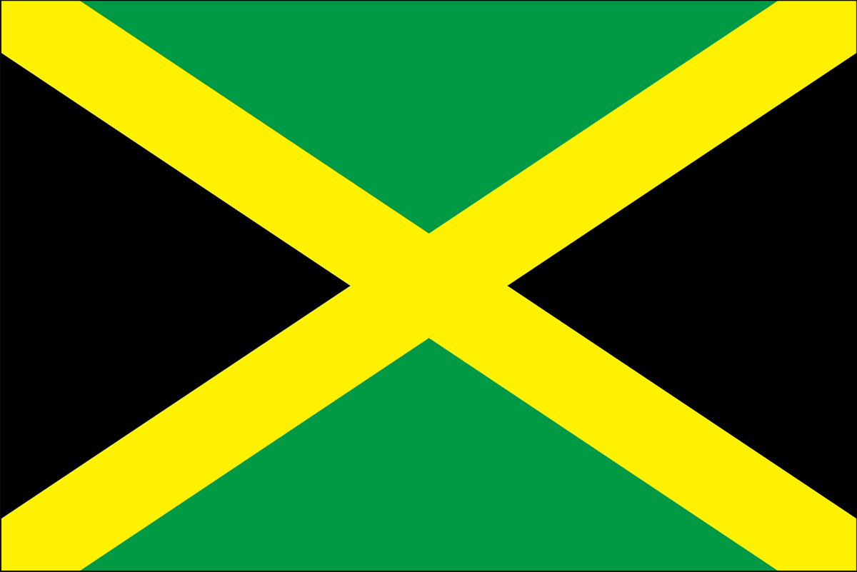 ジャマイカの国旗 意味やイラストのフリー素材など 世界の国旗 世界の国旗