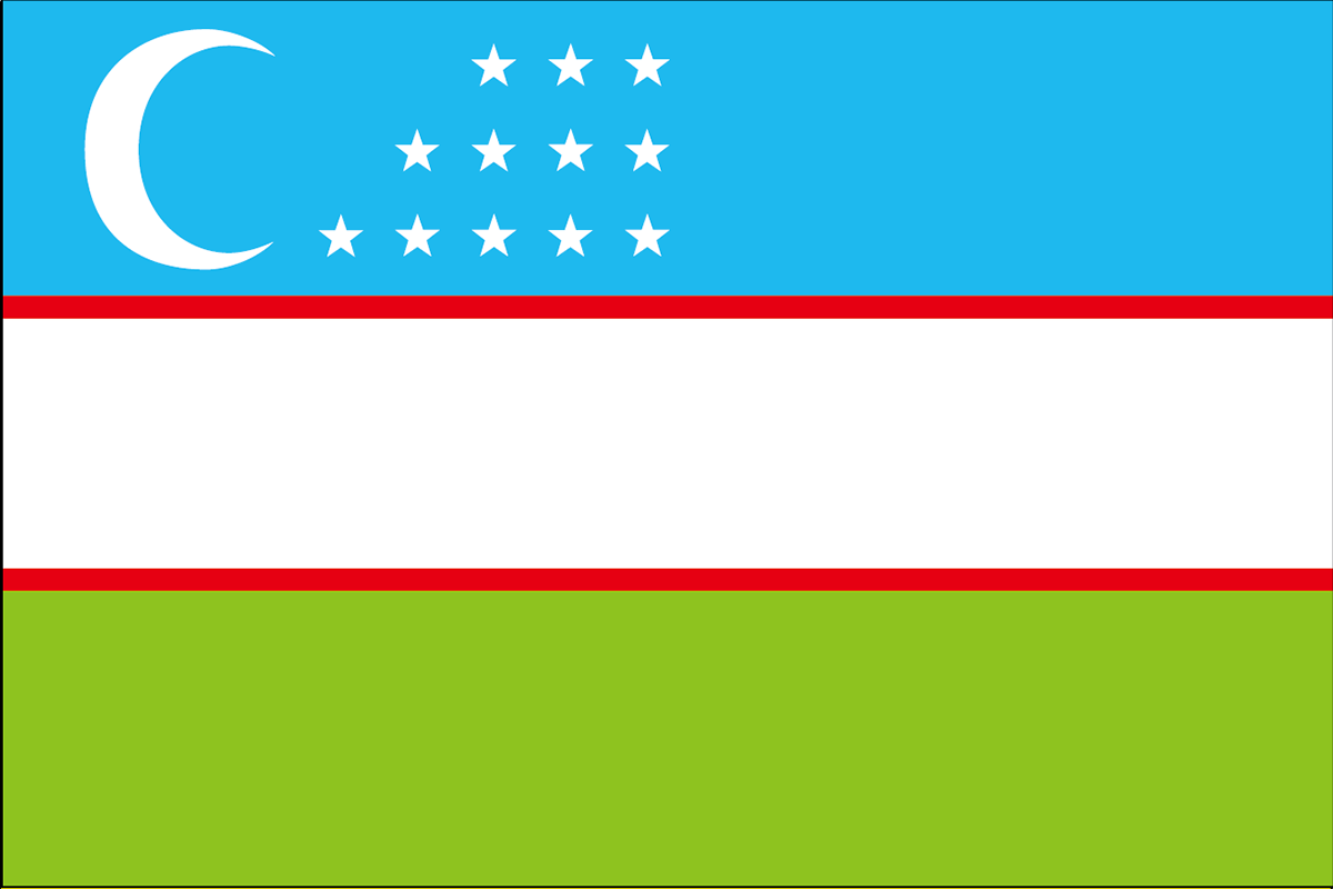 ウズベキスタンの国旗 世界の国旗 世界の国旗