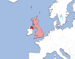 北アイルランドの地図