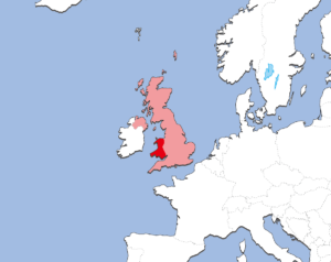 ウェールズの地図