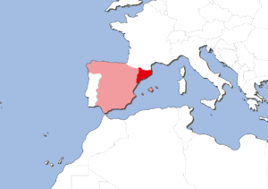 スペインカタルーニャの地図