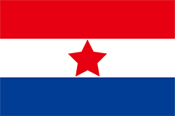 共産ユーゴスラビア時代のクロアチア人民共和国の国旗（1945年-1948年）