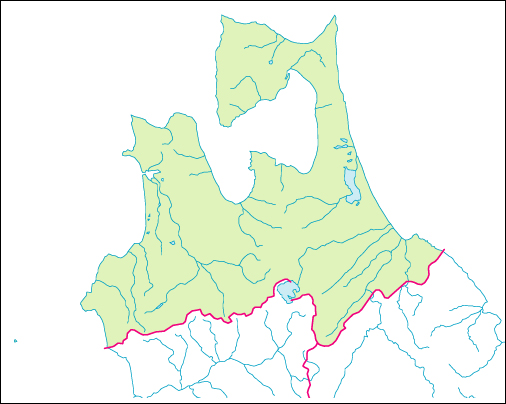 青森県の地図 白地図