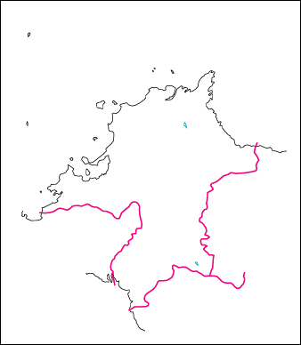 福岡県の地図 白地図