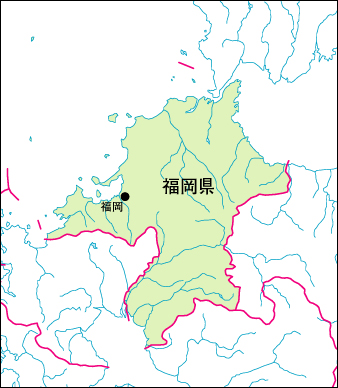 福岡県の地図 白地図