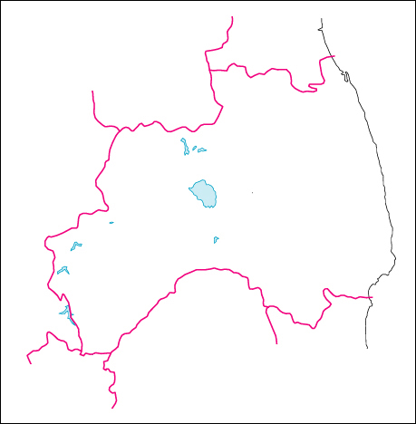 福島県の地図 白地図