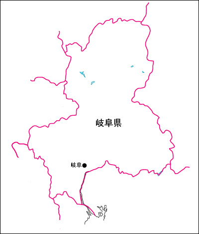 岐阜県の地図 白地図