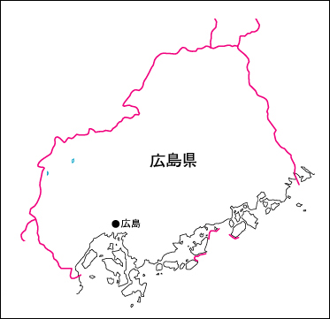 広島県の地図 白地図