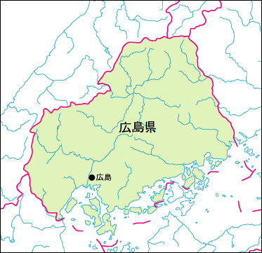 広島県の地図 白地図