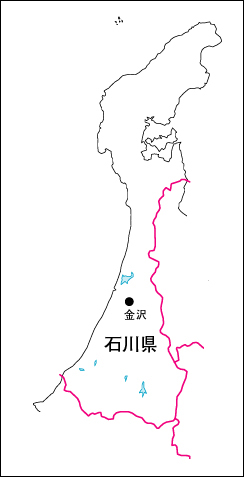 石川県の地図 白地図