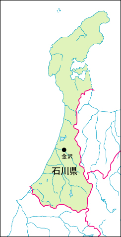 石川県の地図 白地図