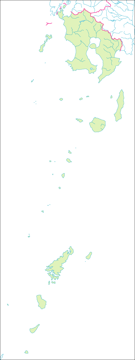 鹿児島県の地図 白地図