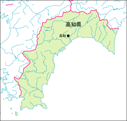 高知県の地図 白地図
