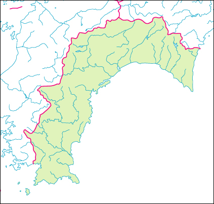 高知県の地図 白地図