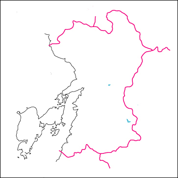 熊本県の地図 白地図