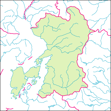 熊本県の地図 白地図