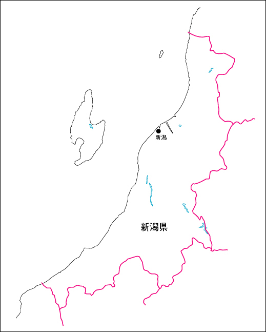 新潟県の地図 白地図