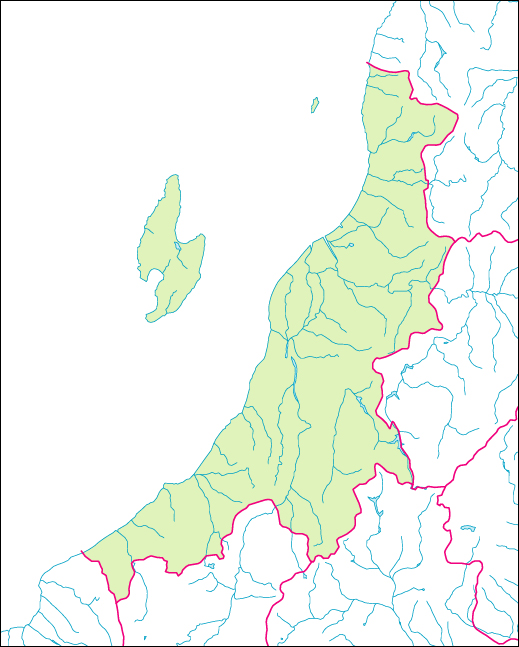 新潟県の地図 白地図