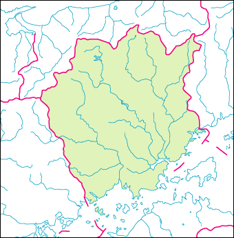 岡山県の地図 白地図