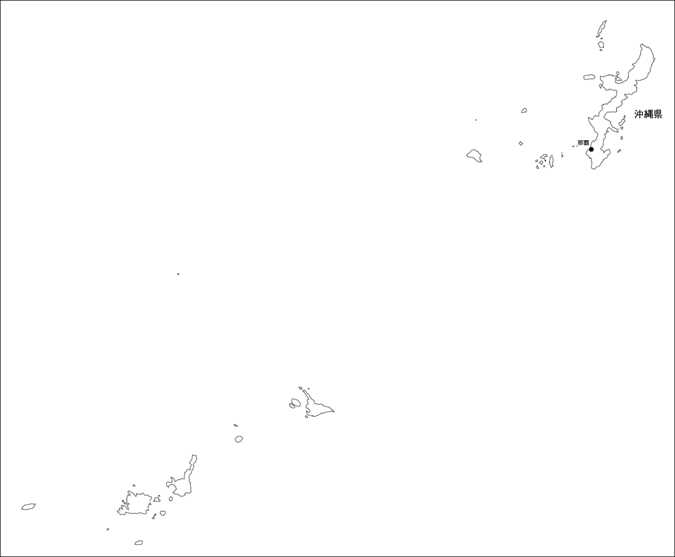 沖縄県の地図 白地図