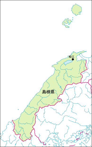 島根県の地図 白地図