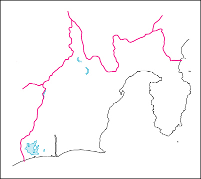 静岡県の地図 白地図