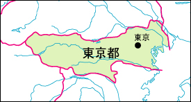 東京都の地図 白地図