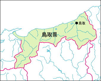 鳥取県の地図 白地図