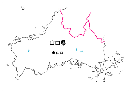 山口県の地図 白地図