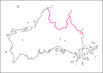 山口県の地図 白地図