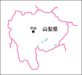 山梨県の地図 白地図
