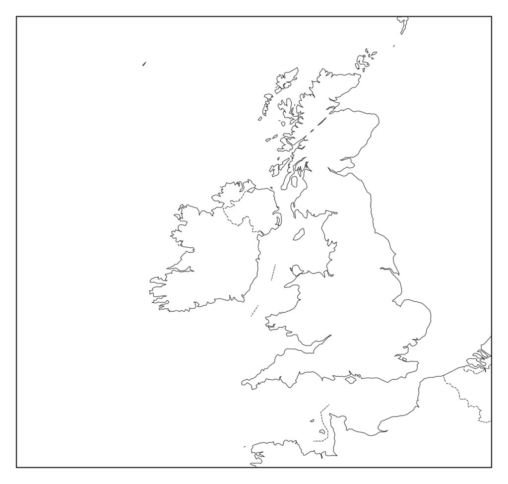 アイルランドのフリー素材地図 世界地図