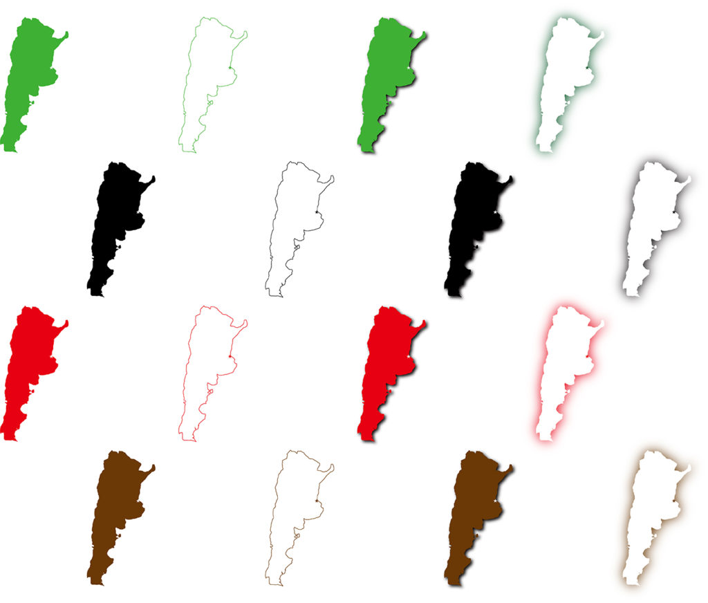 アルゼンチンのフリー素材地図 世界地図