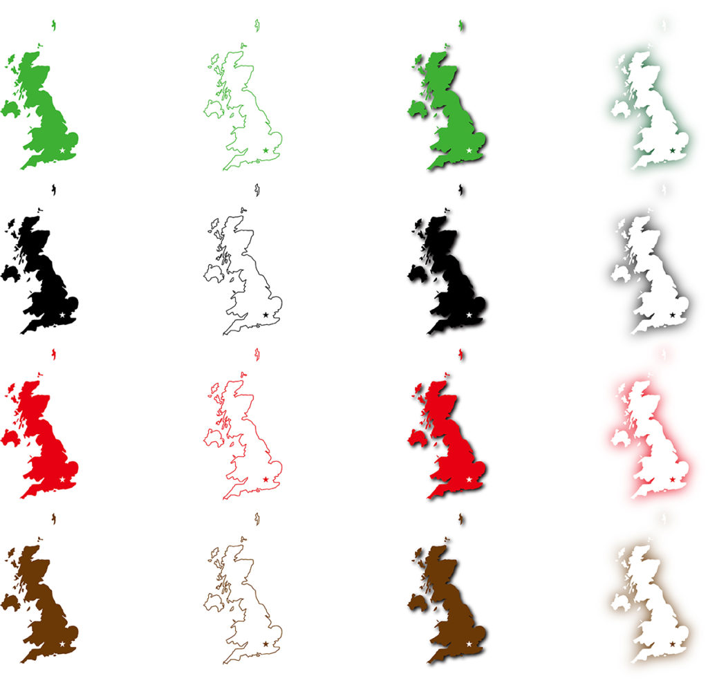 イギリスのフリー素材地図 世界地図
