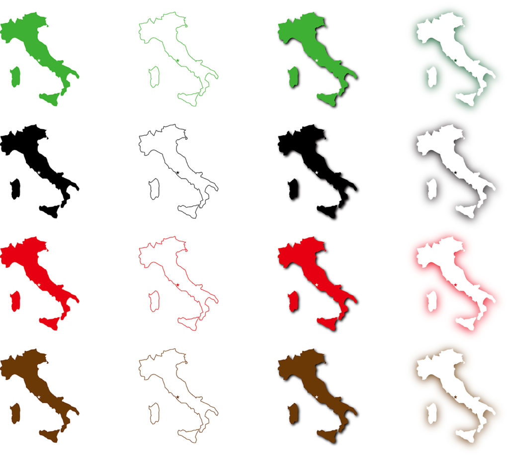 イタリアのフリー素材地図 世界地図