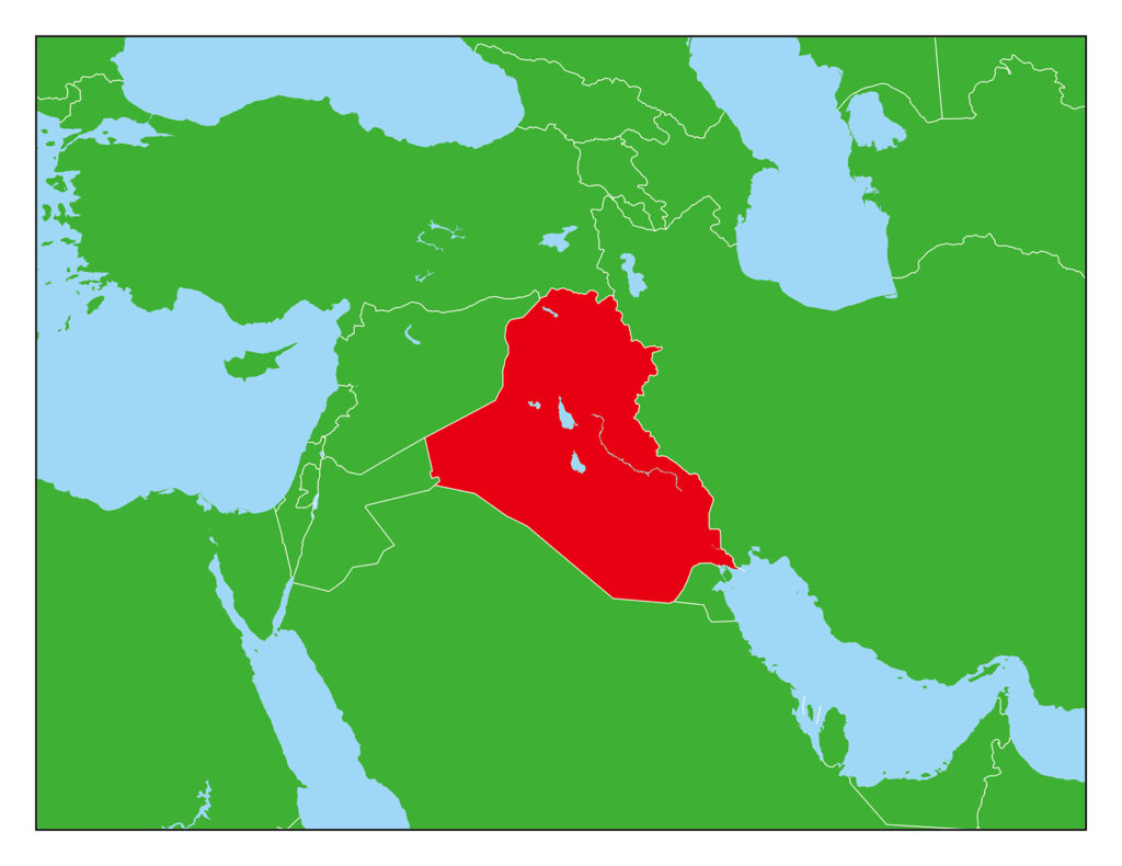 イラクのフリー素材地図 世界地図