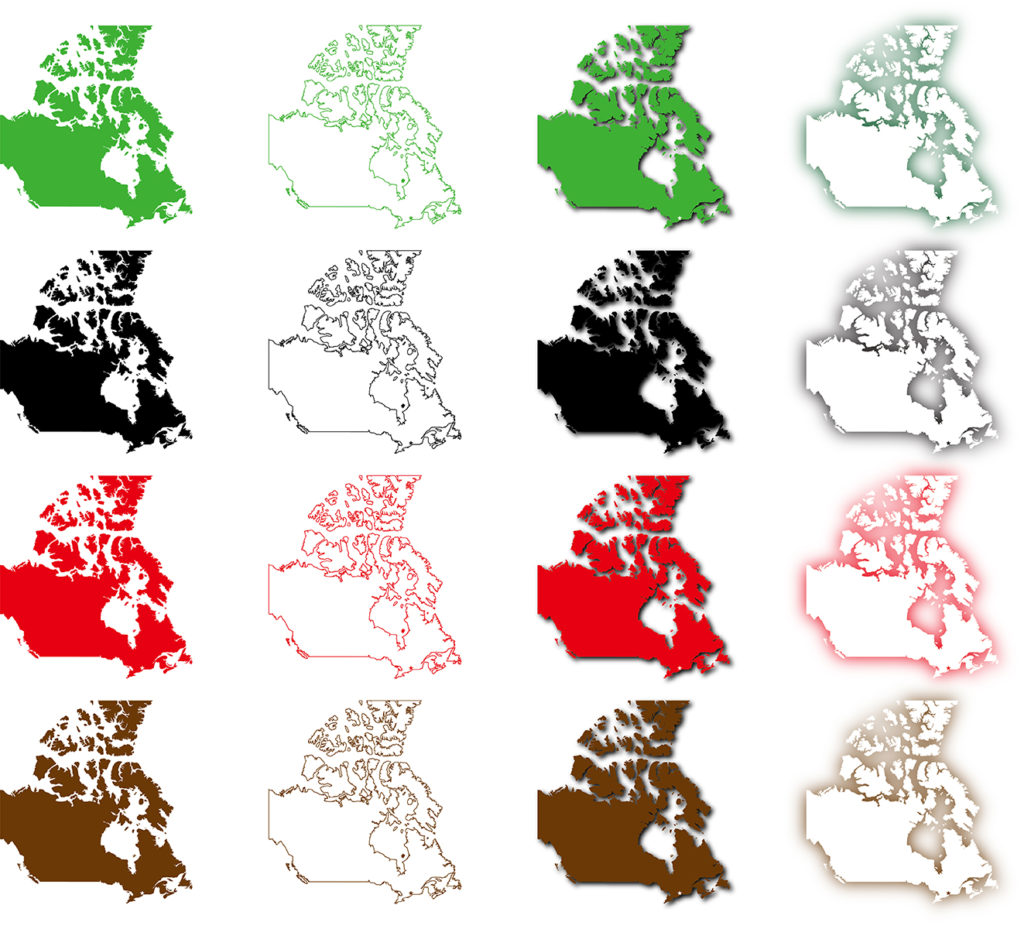 カナダのフリー素材地図 世界地図