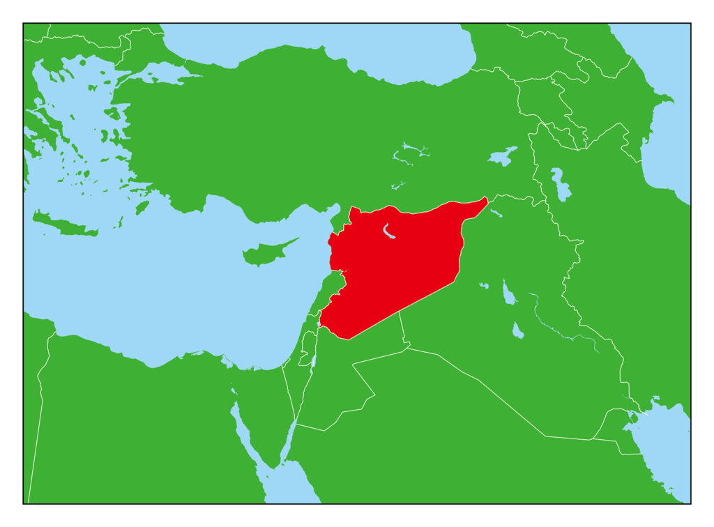 シリアのフリー素材地図 世界地図
