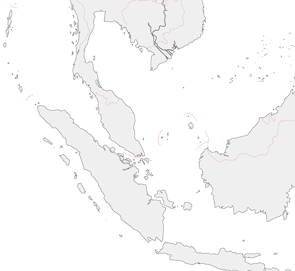 シンガポールの白地図 世界地図