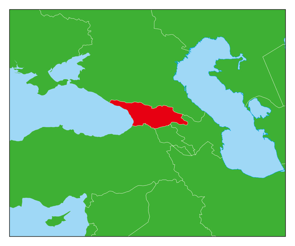 ジョージアのフリー素材地図 世界地図