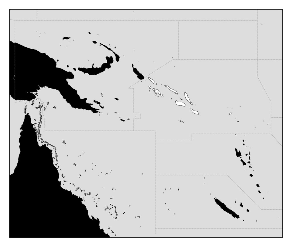 ソロモン諸島のフリー素材地図 世界地図